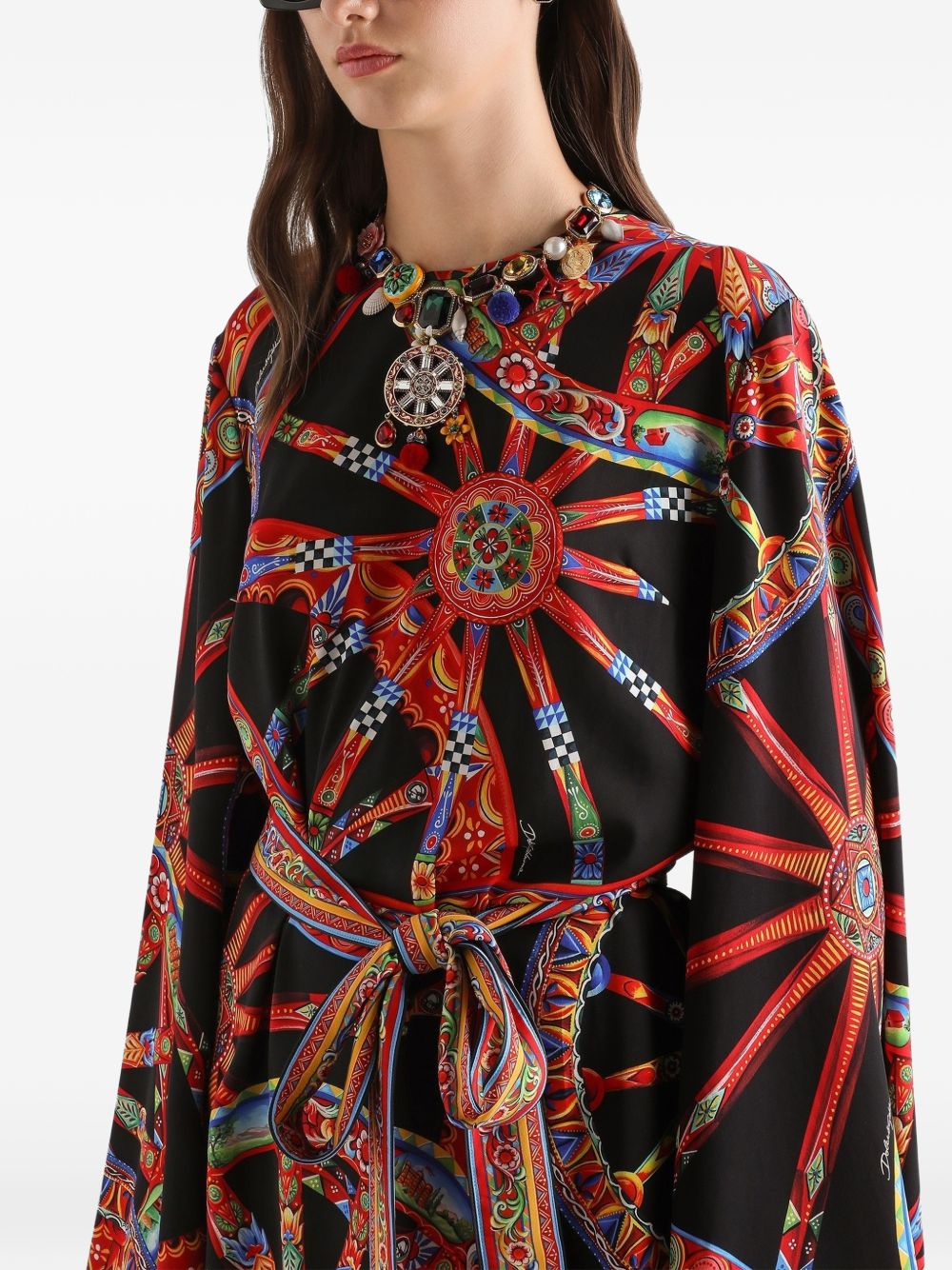 Dolce & Gabbana Women Carretti Silk Printed Mini Dress