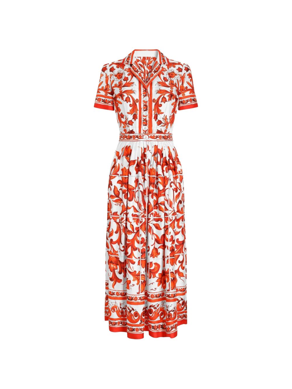 Dolce & Gabbana Women Maiolica Print Silk Maxi Dress