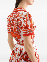 Dolce & Gabbana Women Maiolica Print Silk Maxi Dress
