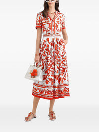 Dolce & Gabbana Women Maiolica Print Silk Maxi Dress