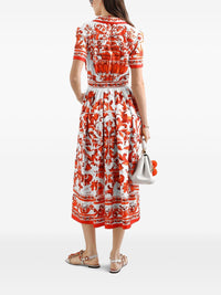 Dolce & Gabbana Women Maiolica Print Silk Maxi Dress
