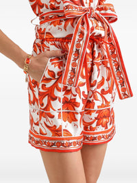 Dolce & Gabbana Women Maiolica Print Silk Shorts
