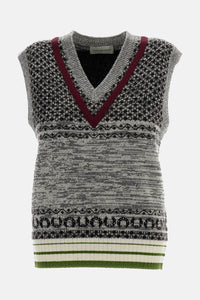 Dries Van Noten Dries Van Noten Women V Neck Jacquard Knit Top