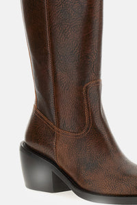 Dries Van Noten Dries Van Noten Women Textured Leather Block Heel Boots