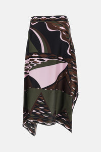 Emilio Pucci Women Silk Twill Foulard Maxi Skirt
