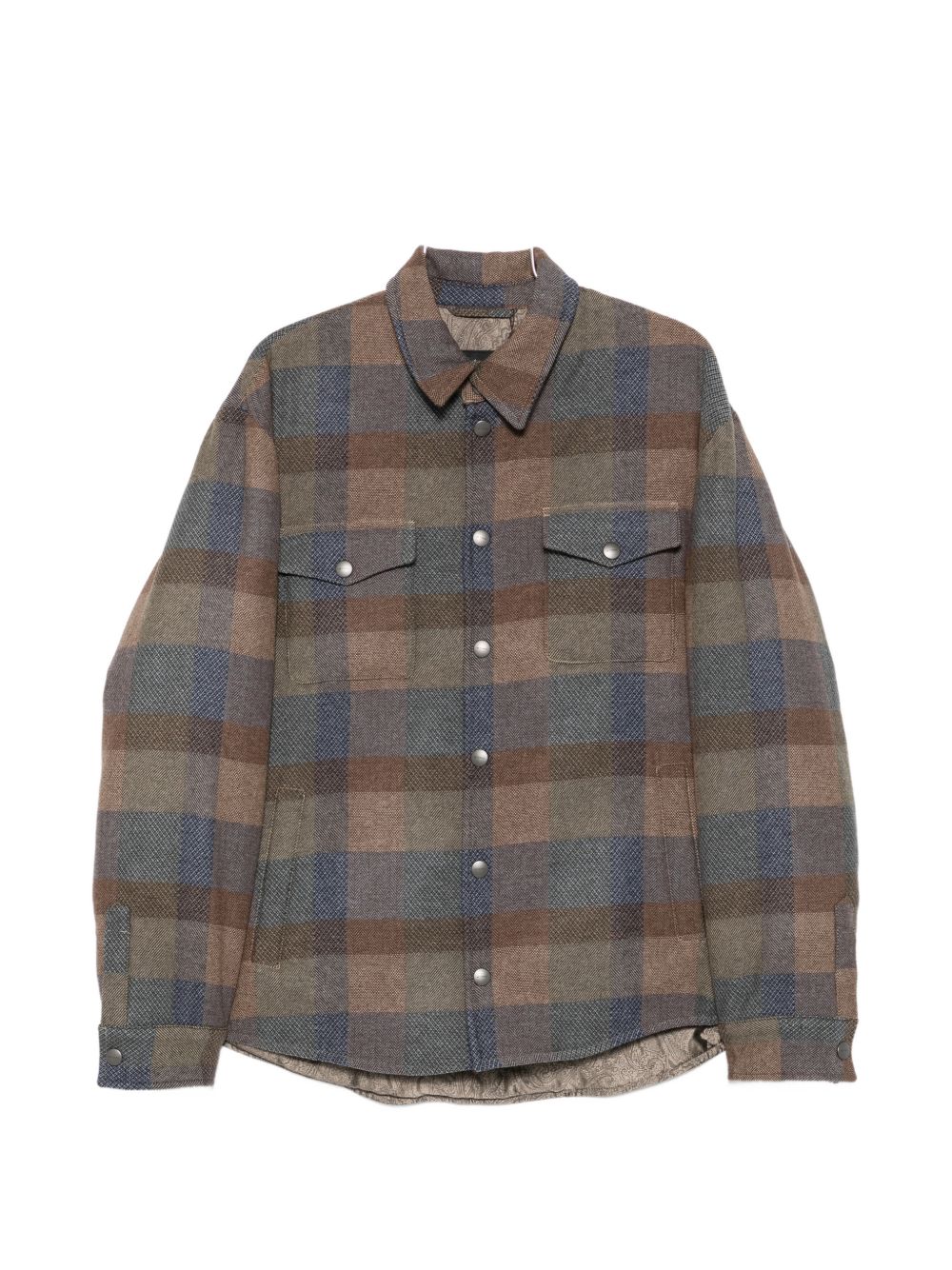Etro Men Wool Checked Shirt