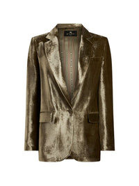 Etro Women Velvet Single-Breasted Blazer Jacket