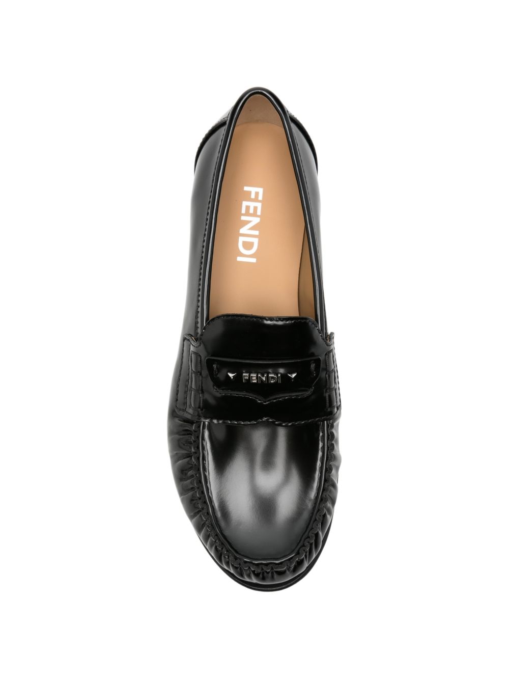 Fendi Women Fendi Scrunch Leather Loafers