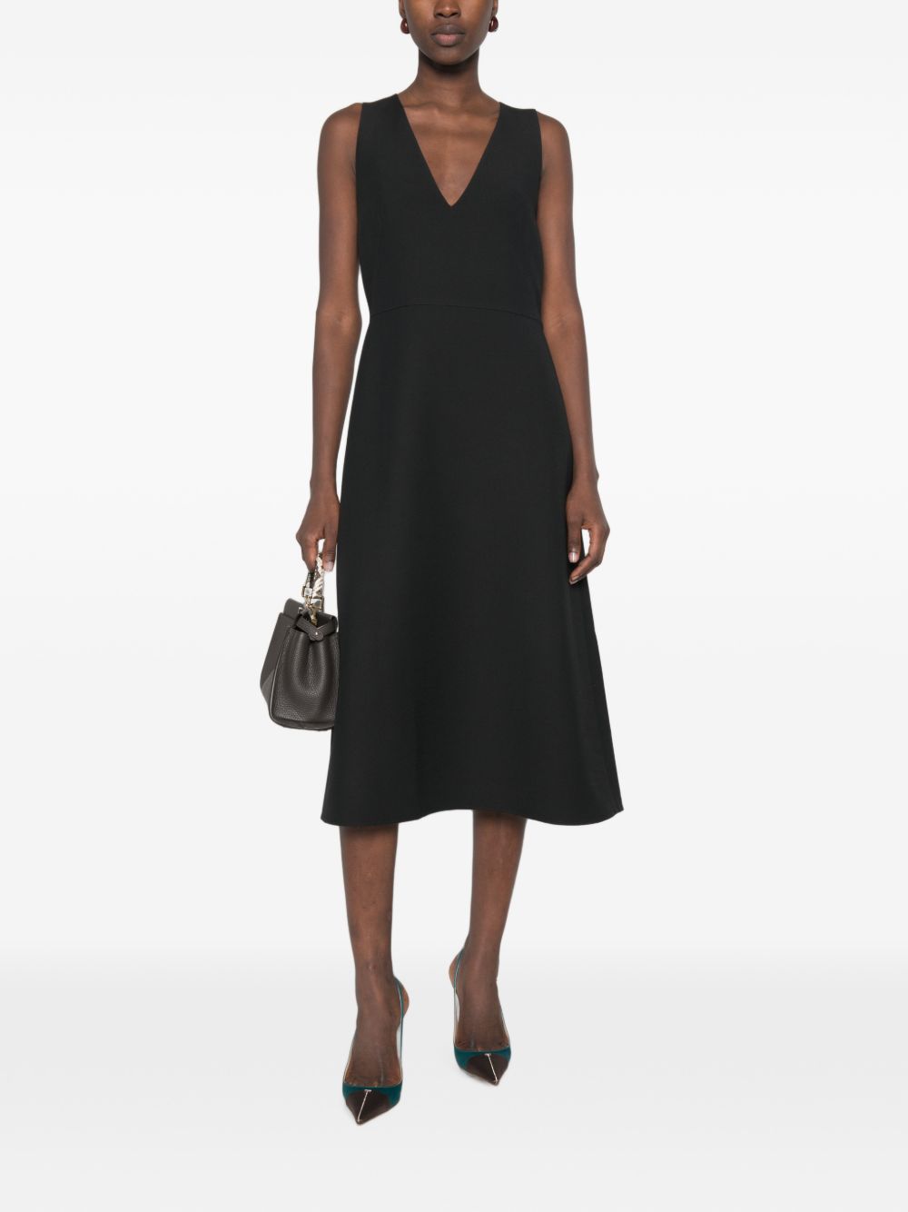 Fendi Women Wool And Silk Blend Midi Dress