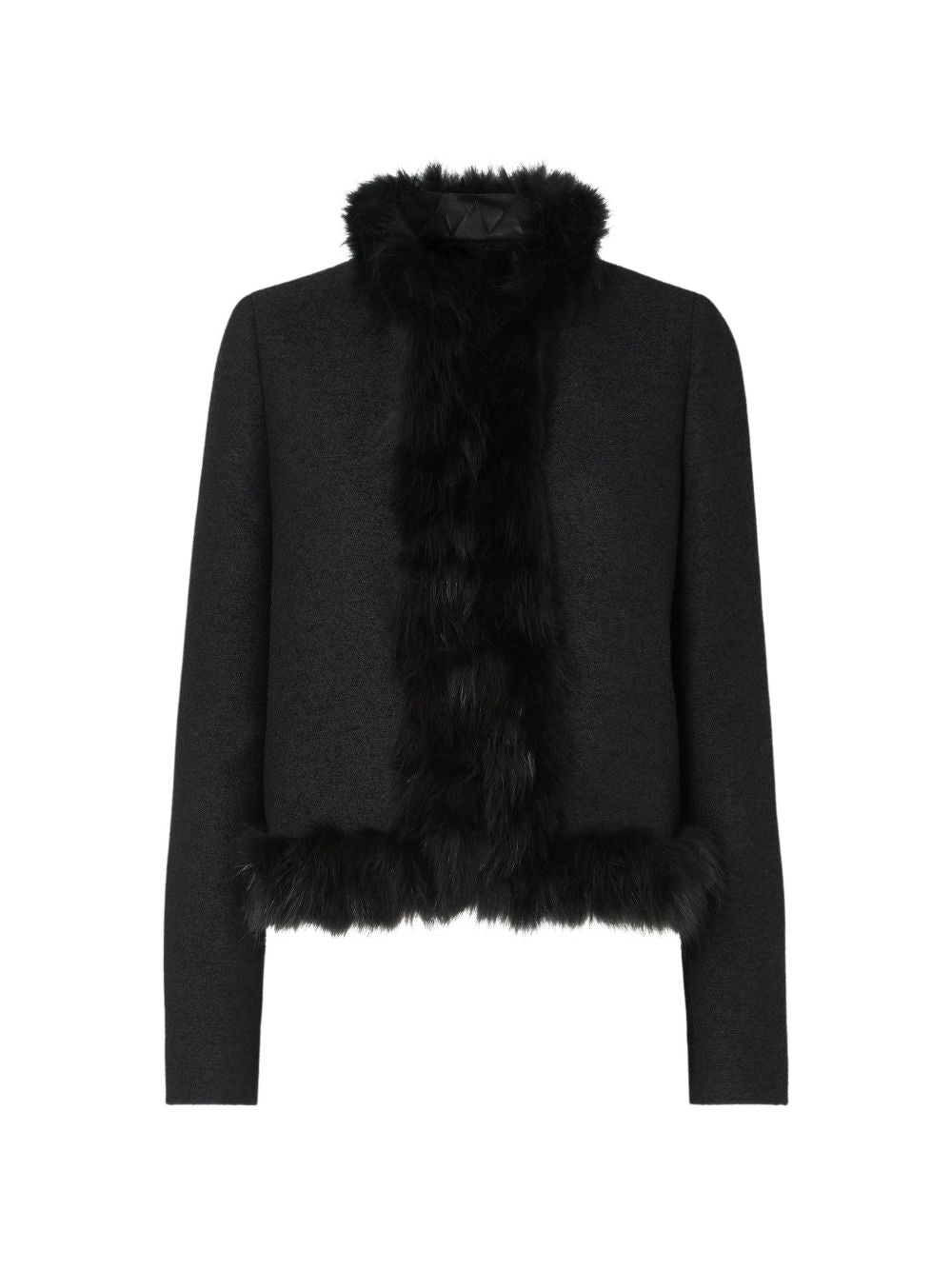 Fendi Women Shearling Trim Wool Jacket