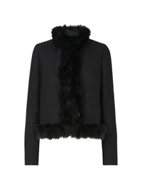 Fendi Women Shearling Trim Wool Jacket