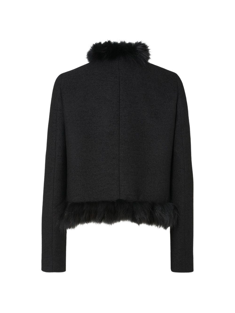 Fendi Women Shearling Trim Wool Jacket