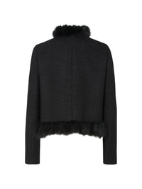 Fendi Women Shearling Trim Wool Jacket