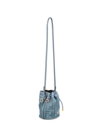 Fendi Women Mon Tresor Mini Straw Bucket Bag