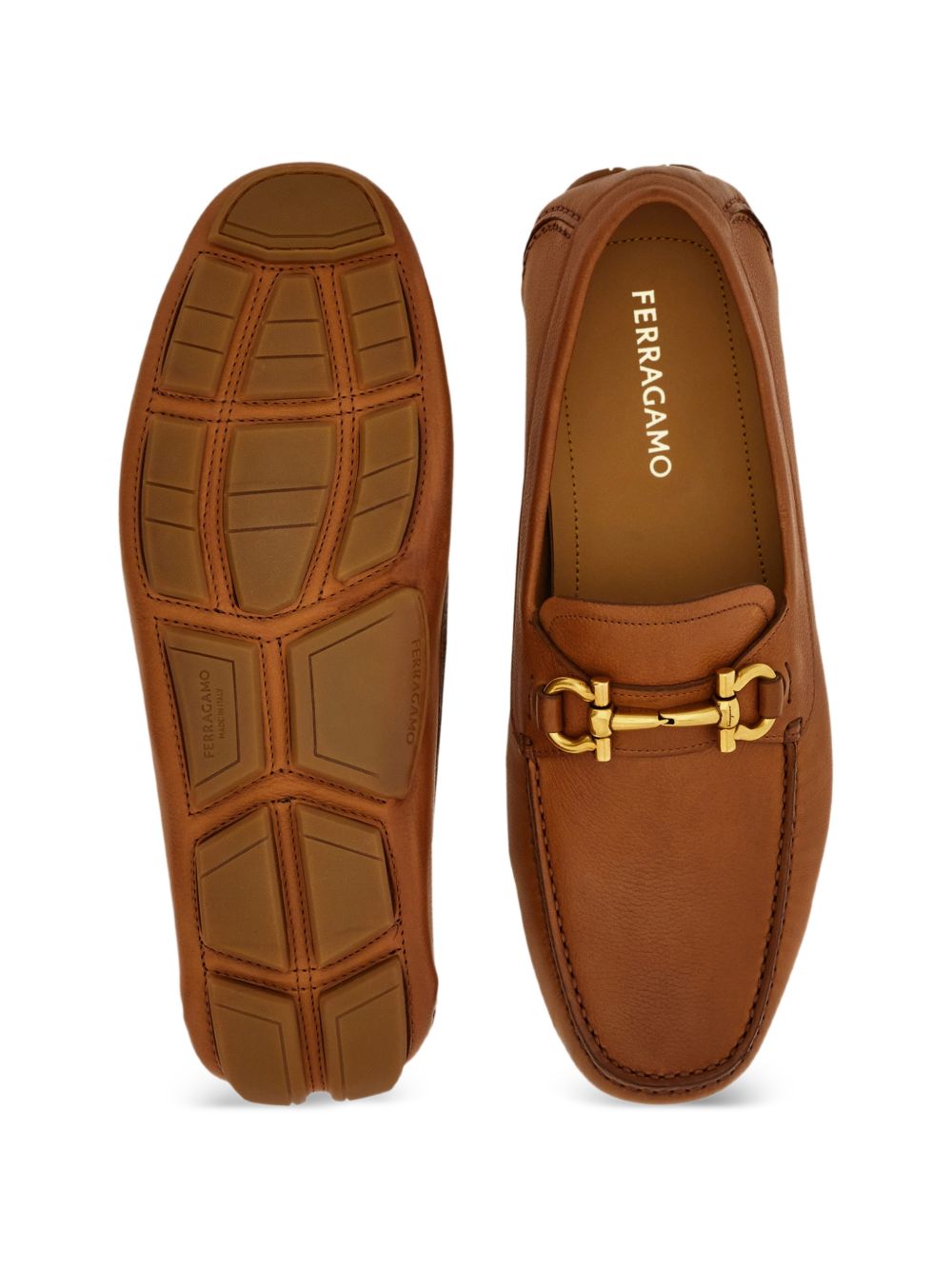 Ferragamo Men Leather Driver Shoes