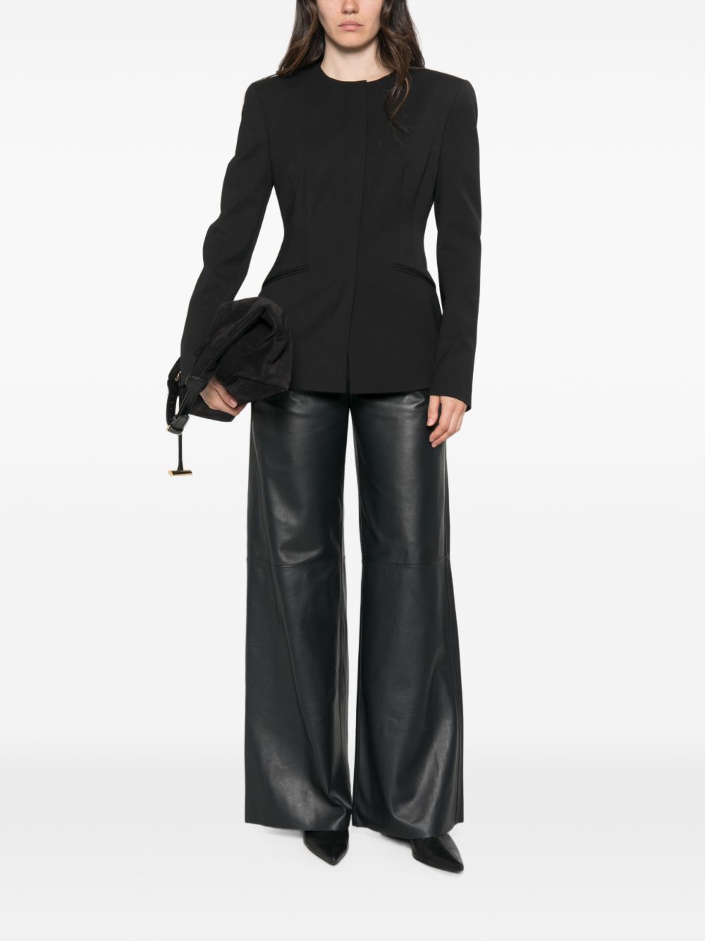 Forte Forte Women Leather High-Waisted Trousers