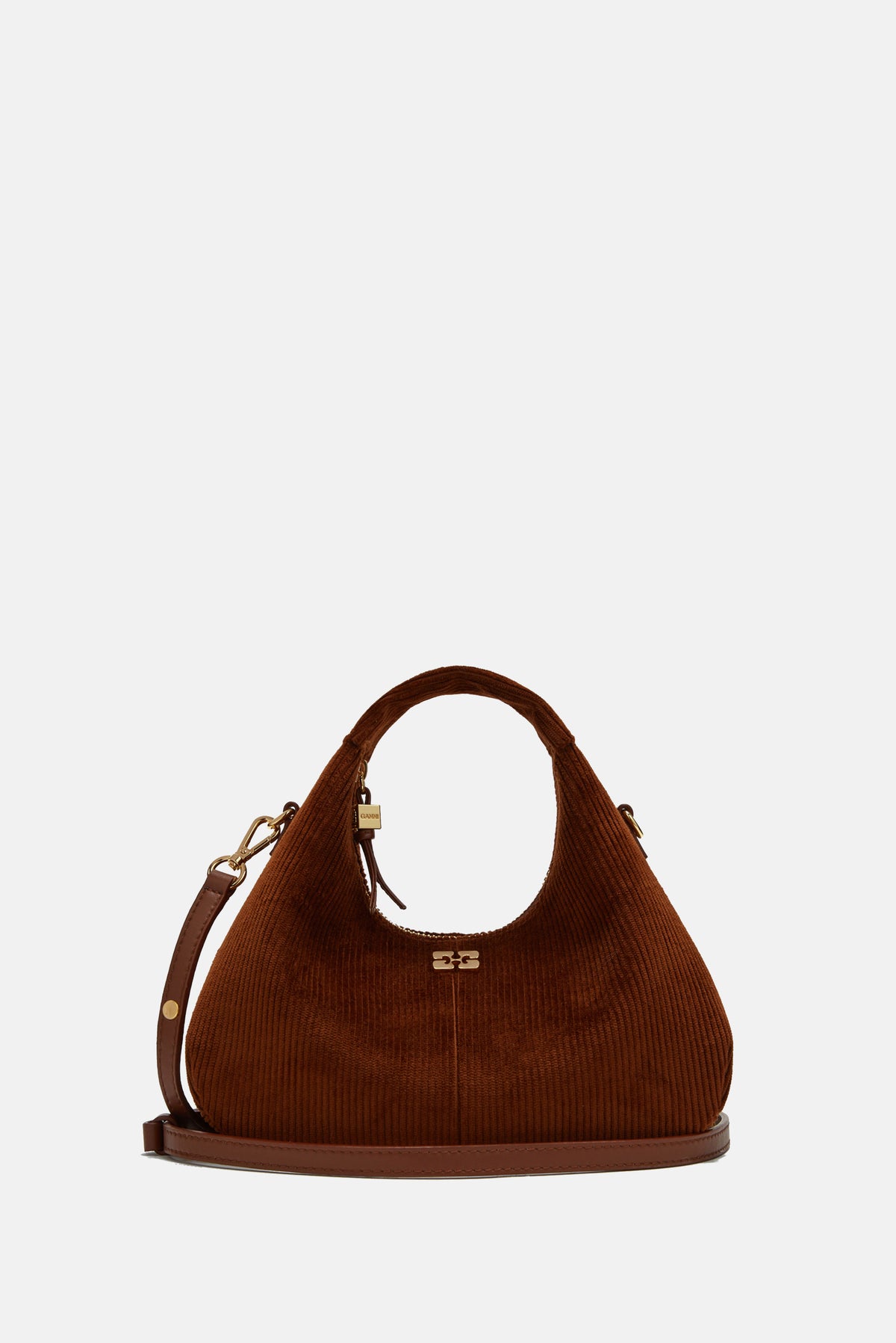 Ganni Women Mini Hobo Bag In Corduroy