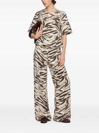 Ganni Women Zebra Print Organic Cotton Top