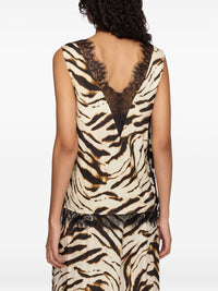 Ganni Women Zevra Print V-Necked Top