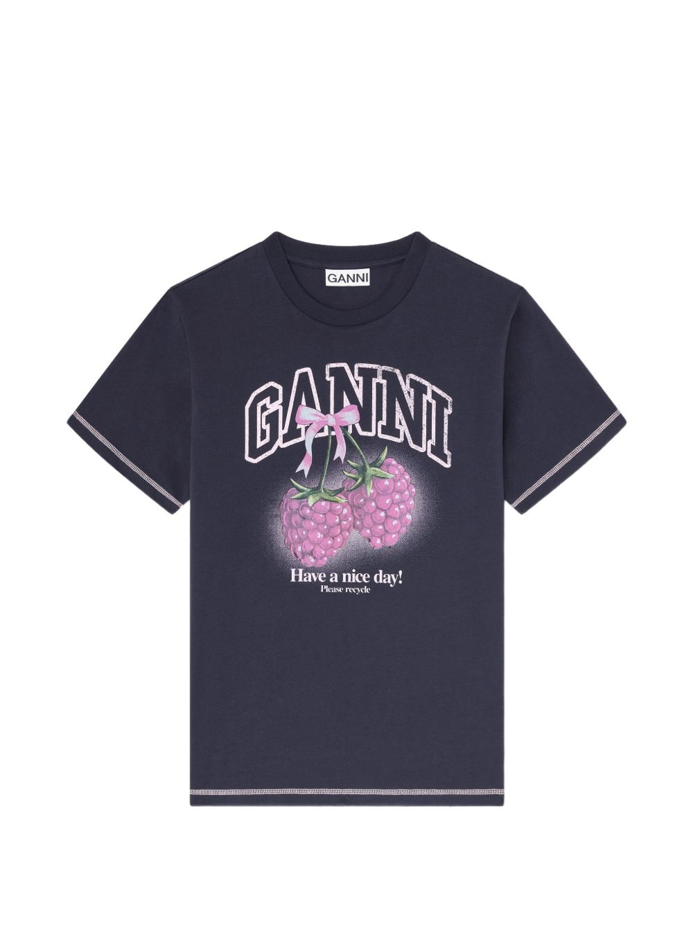 GANNI Ganni Women Raspberry Cotton T-Shirt
