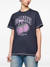 GANNI Ganni Women Raspberry Cotton T-Shirt