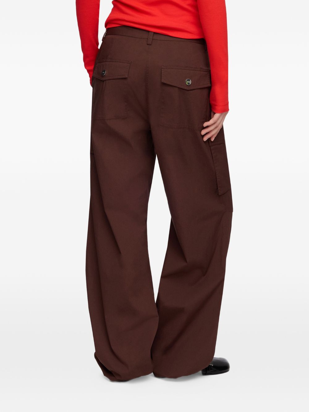 Ganni Women Organic Cotton Cargo Trousers