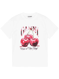 Ganni Women Printed Cotton T-Shirt