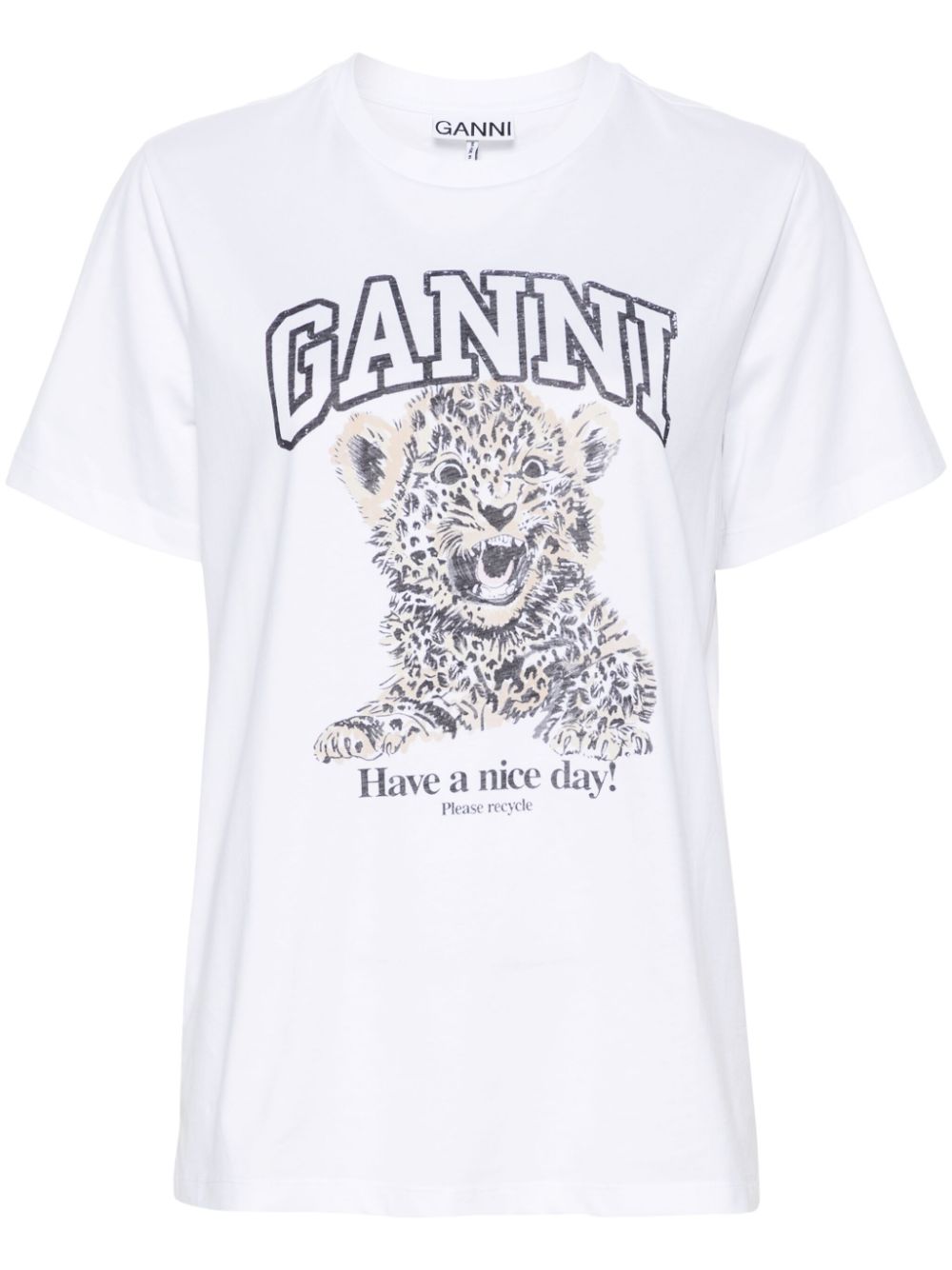 GANNI Ganni Women Printed Cotton T-Shirt