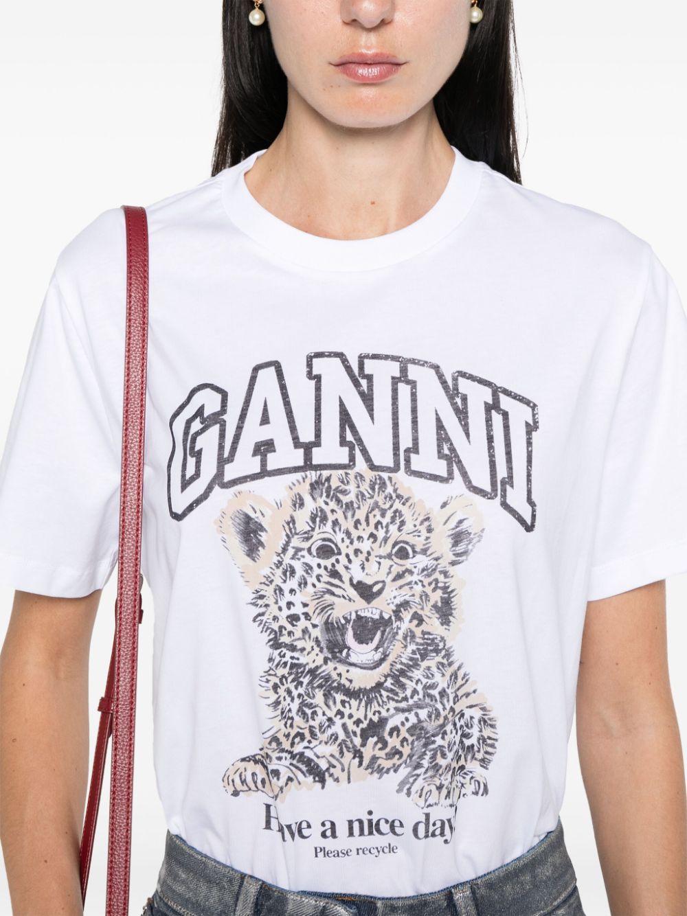 GANNI Ganni Women Printed Cotton T-Shirt