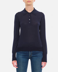 Golden Goose Women Long-Sleeved Virgin Wool Polo Sweater