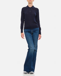 Golden Goose Women Long-Sleeved Virgin Wool Polo Sweater