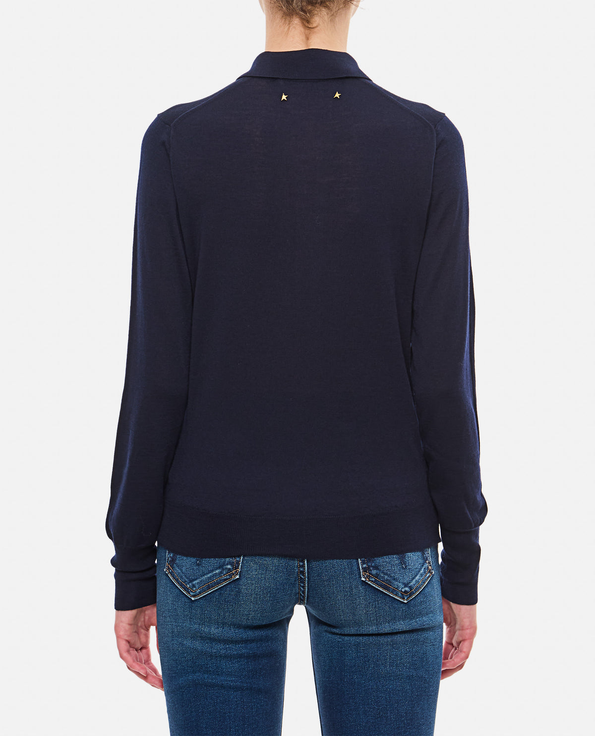 Golden Goose Women Long-Sleeved Virgin Wool Polo Sweater