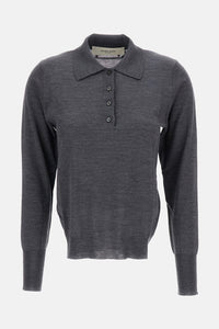 Golden Goose Women Long-Sleeved Virgin Wool Polo Shirt