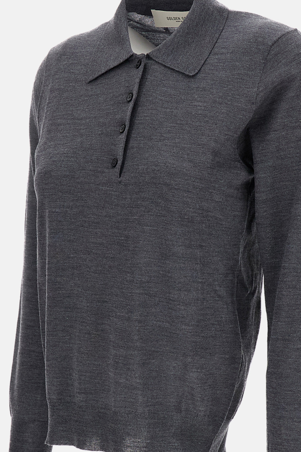Golden Goose Women Long-Sleeved Virgin Wool Polo Shirt