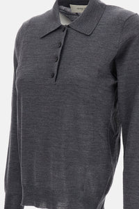 Golden Goose Women Long-Sleeved Virgin Wool Polo Shirt