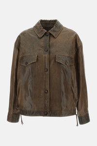 Golden Goose Golden Goose Women Journey W's Jacket Babete Mixed Of Embossed And Plain Nappa Leather