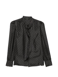 Gucci Women Gg Print Silk Shirt