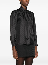 Gucci Women Gg Print Silk Shirt