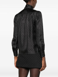 Gucci Women Gg Print Silk Shirt