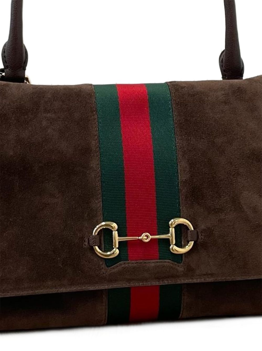 Gucci Women Horsebit Web Leather Handbag