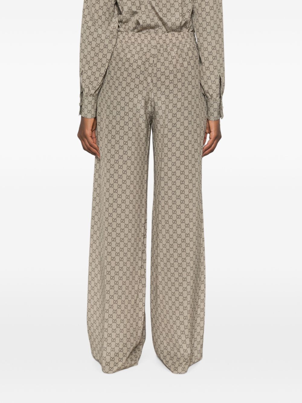 Gucci Women Gg Silk Trousers
