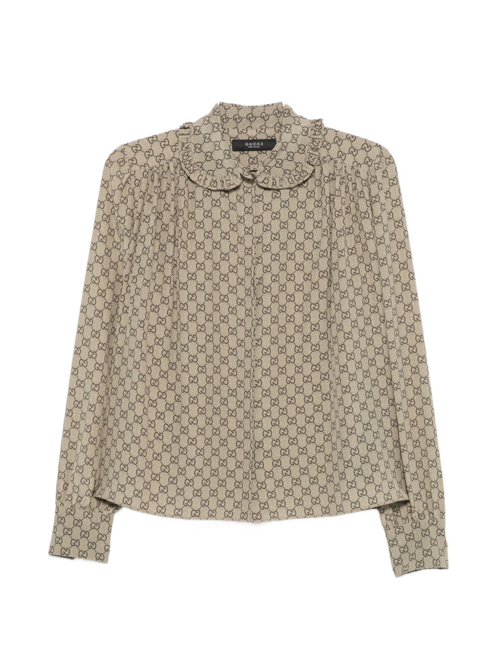 Gucci Women Gg Print Silk Shirt