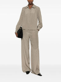 Gucci Women Gg Print Silk Shirt