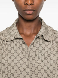 Gucci Women Gg Print Silk Shirt
