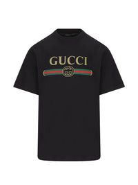 Gucci Men Gucci Fake Cotton And Silk T-Shirt
