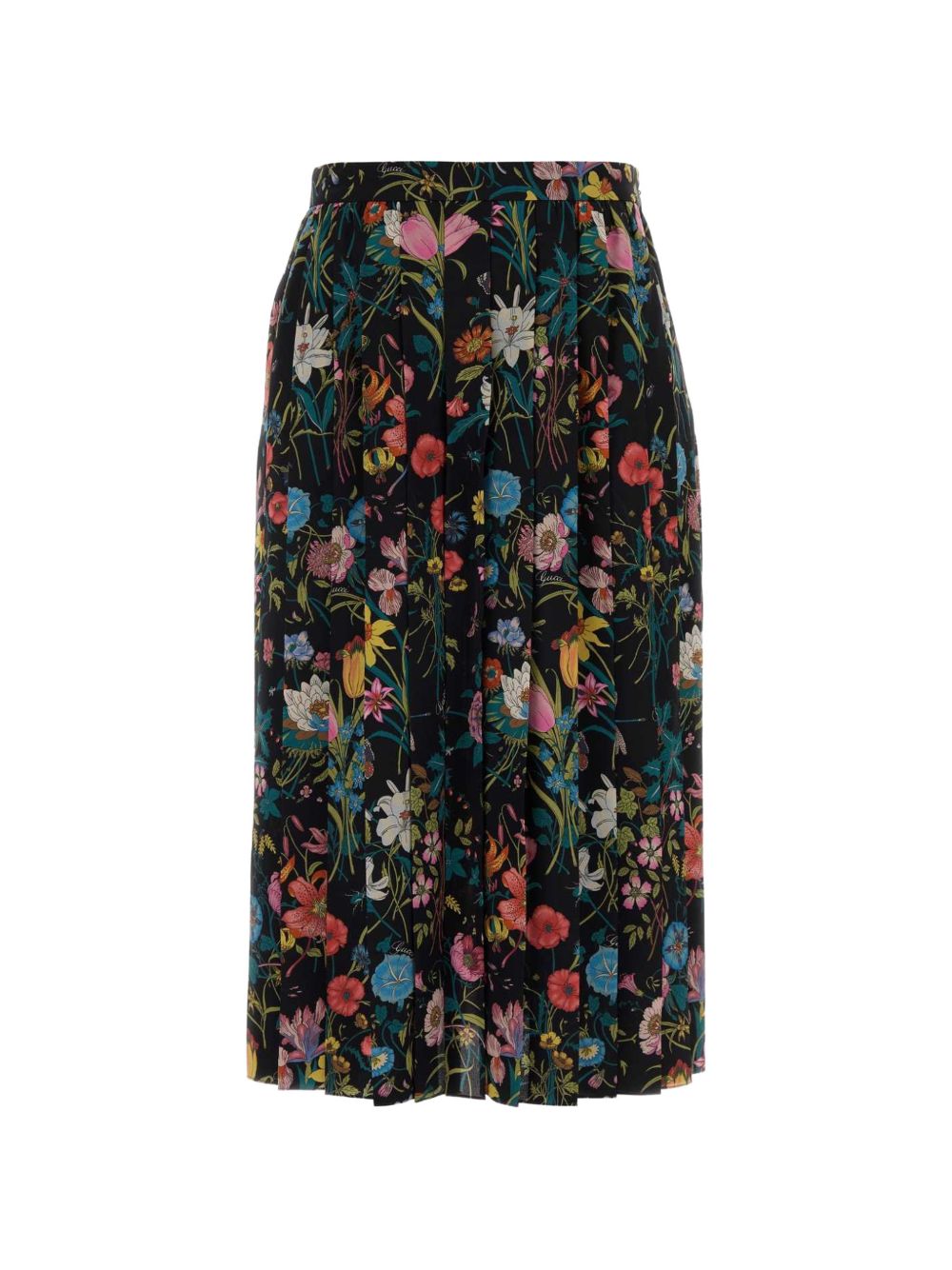 Gucci Women Printed Silk Midi Skirt