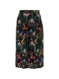 Gucci Women Printed Silk Midi Skirt