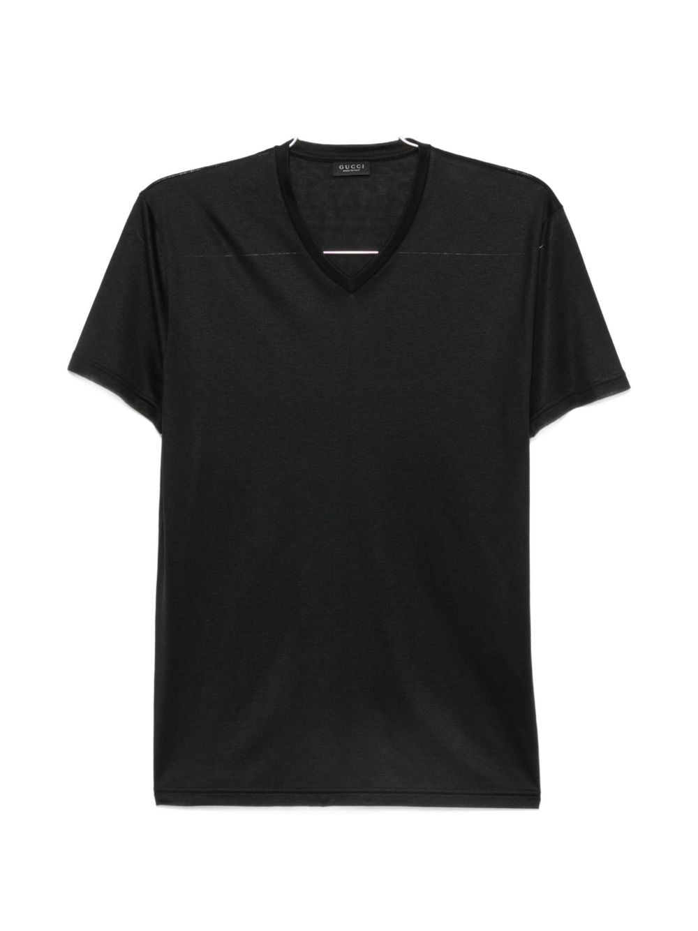 Gucci Men Silk V-Necked T-Shirt