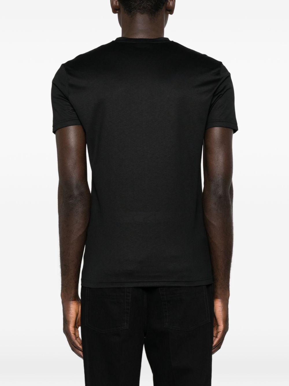Gucci Men Silk V-Necked T-Shirt
