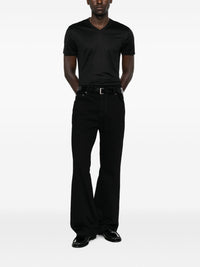 Gucci Men Silk V-Necked T-Shirt
